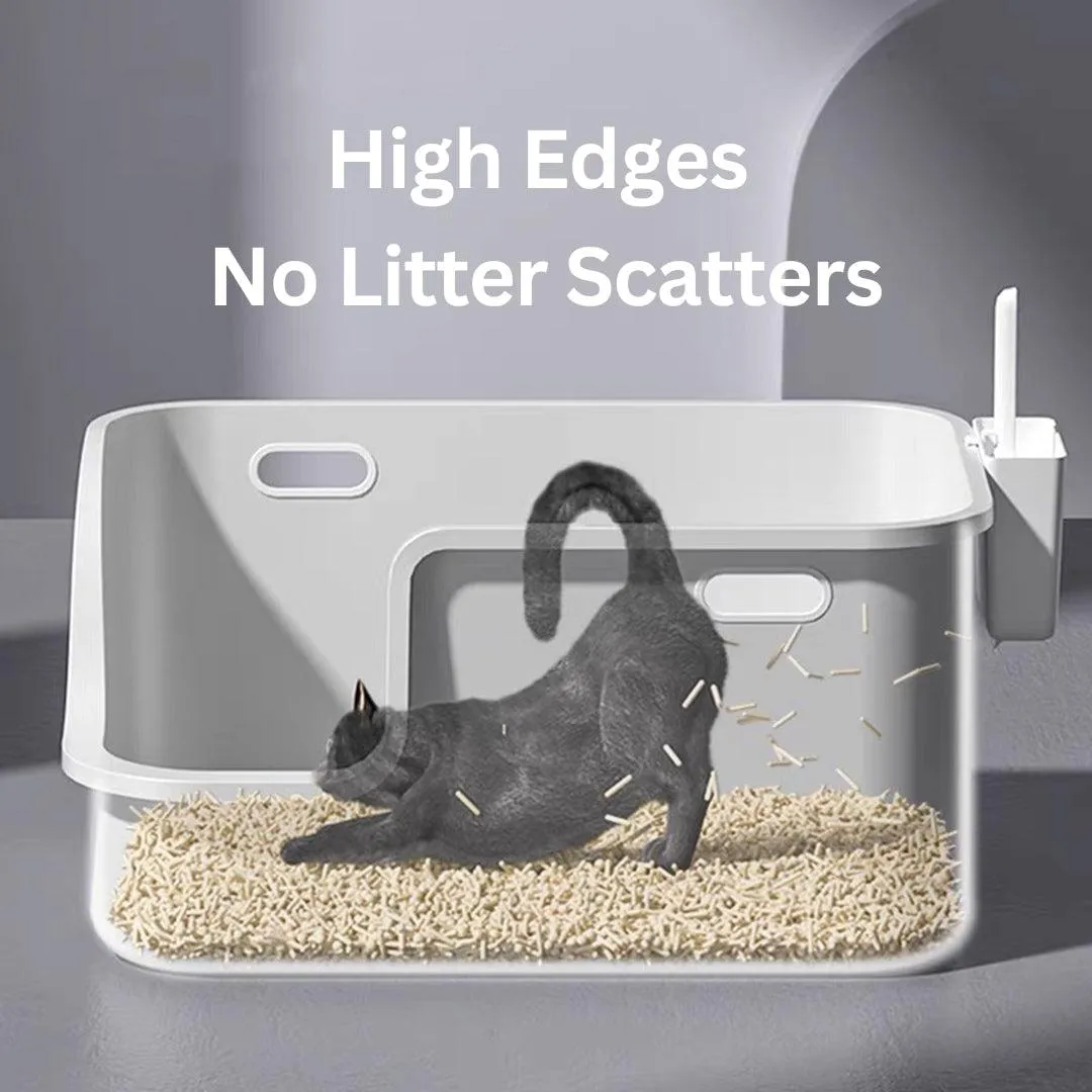 XXL Large Cat Litter Box for Large Cats with Scoop & Storage