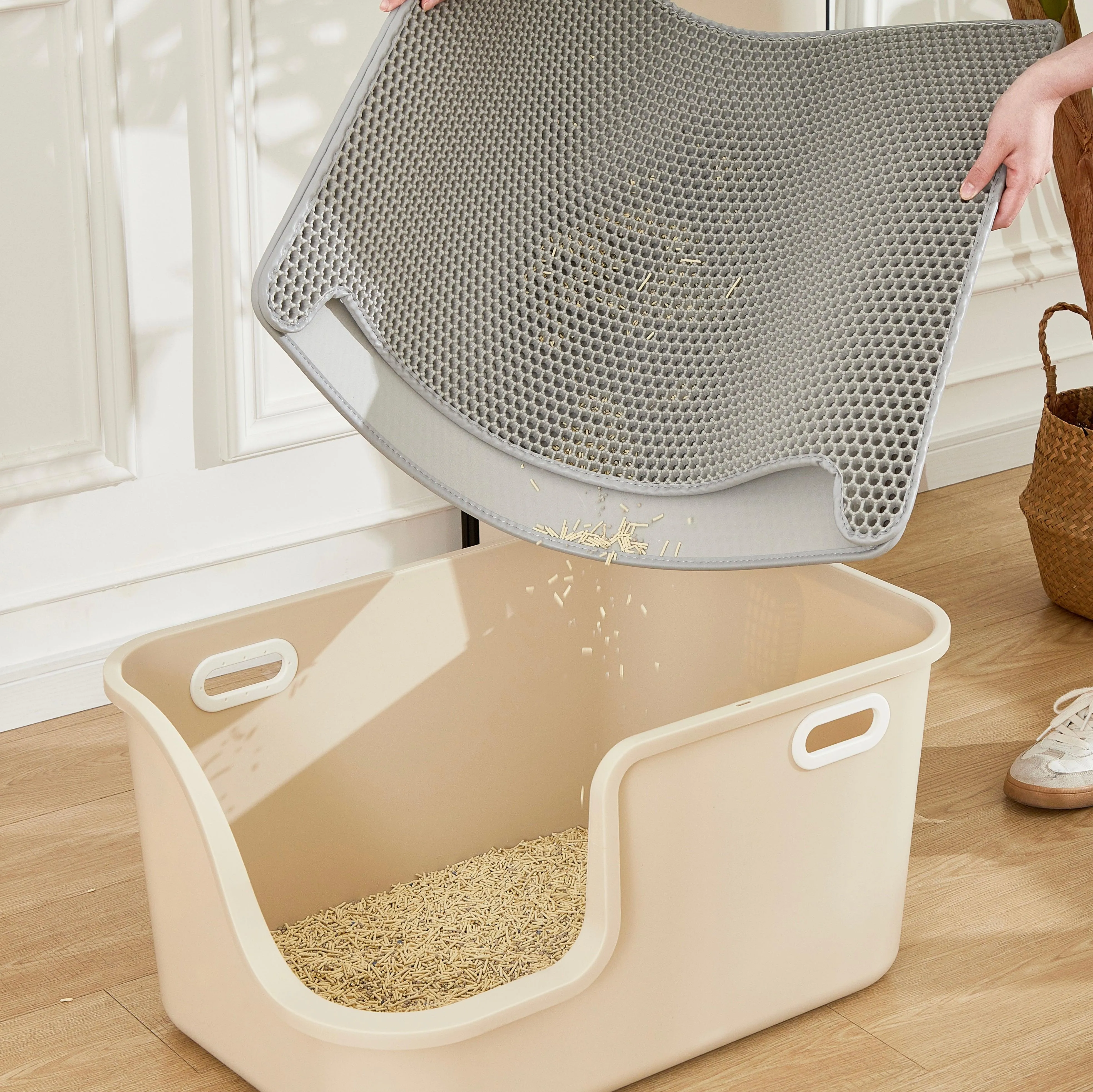 XXL Large Cat Litter Box for Large Cats with Scoop & Storage