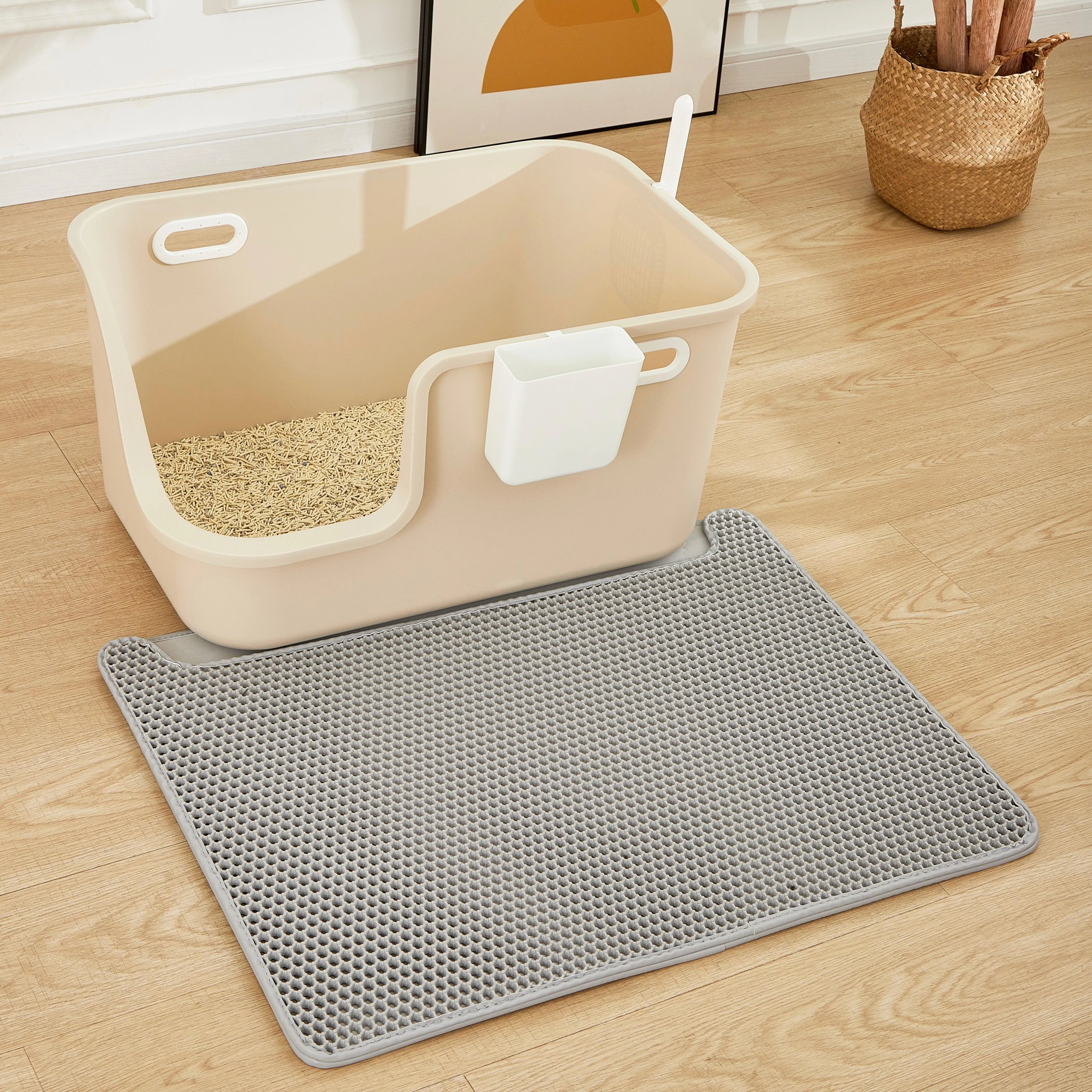 XXL Large Cat Litter Box for Large Cats with Scoop & Storage