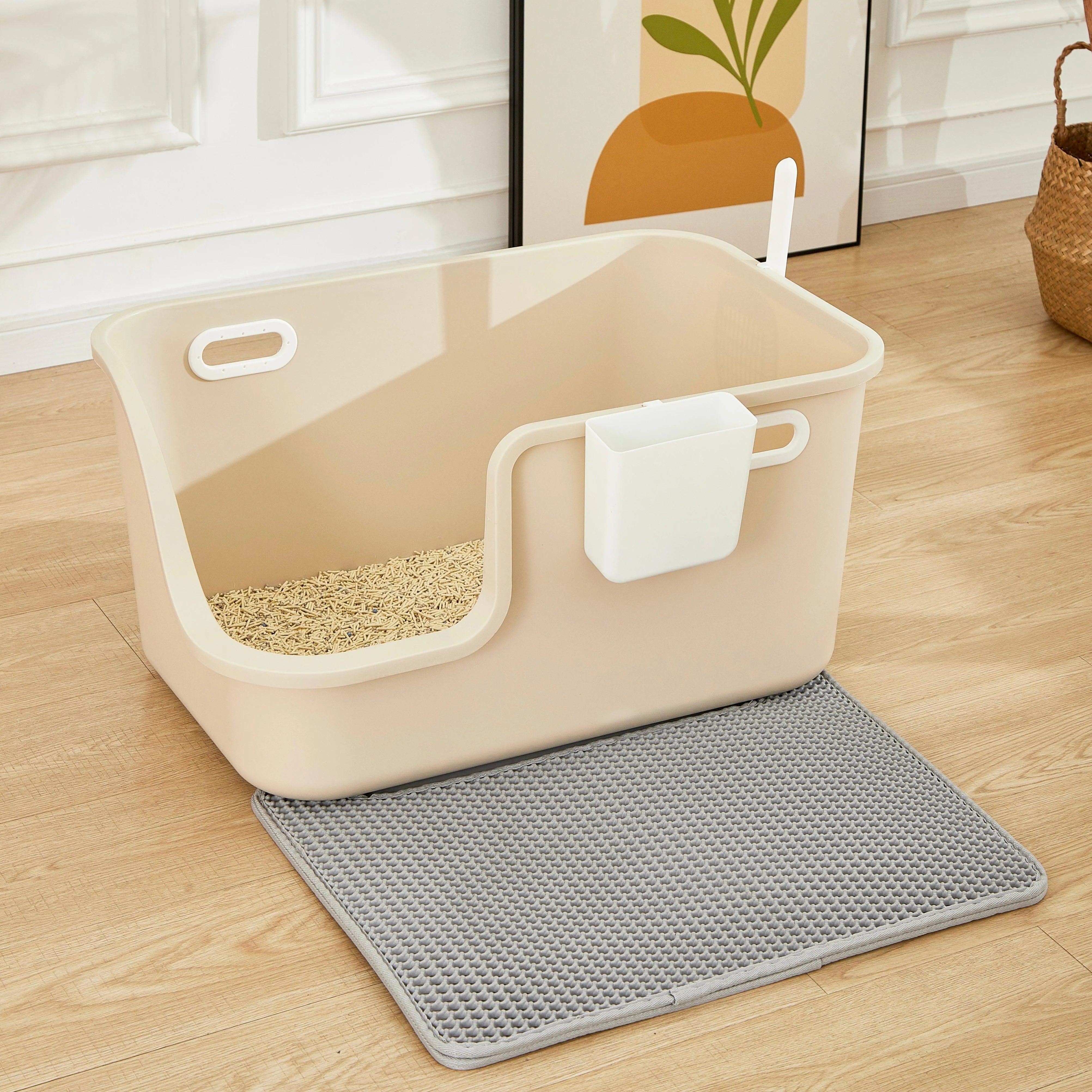 XXL Large Cat Litter Box for Large Cats with Scoop & Storage