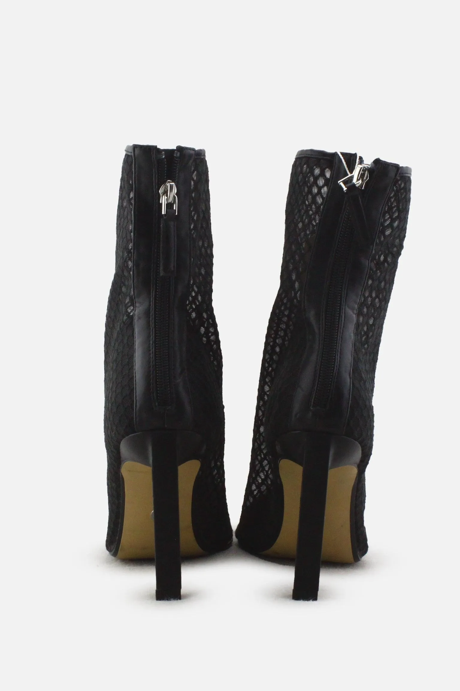 Zara Zipper Knitted Stilettos Ankle Boots | Textile